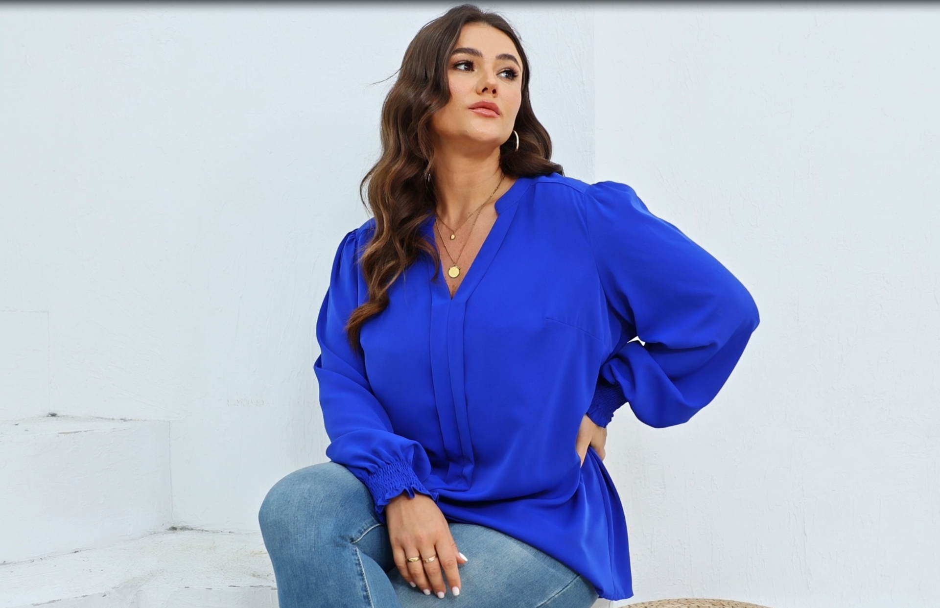 SCOMCHIC 2024 Plus Size Blouses for Women Dressy Casual V Neck
