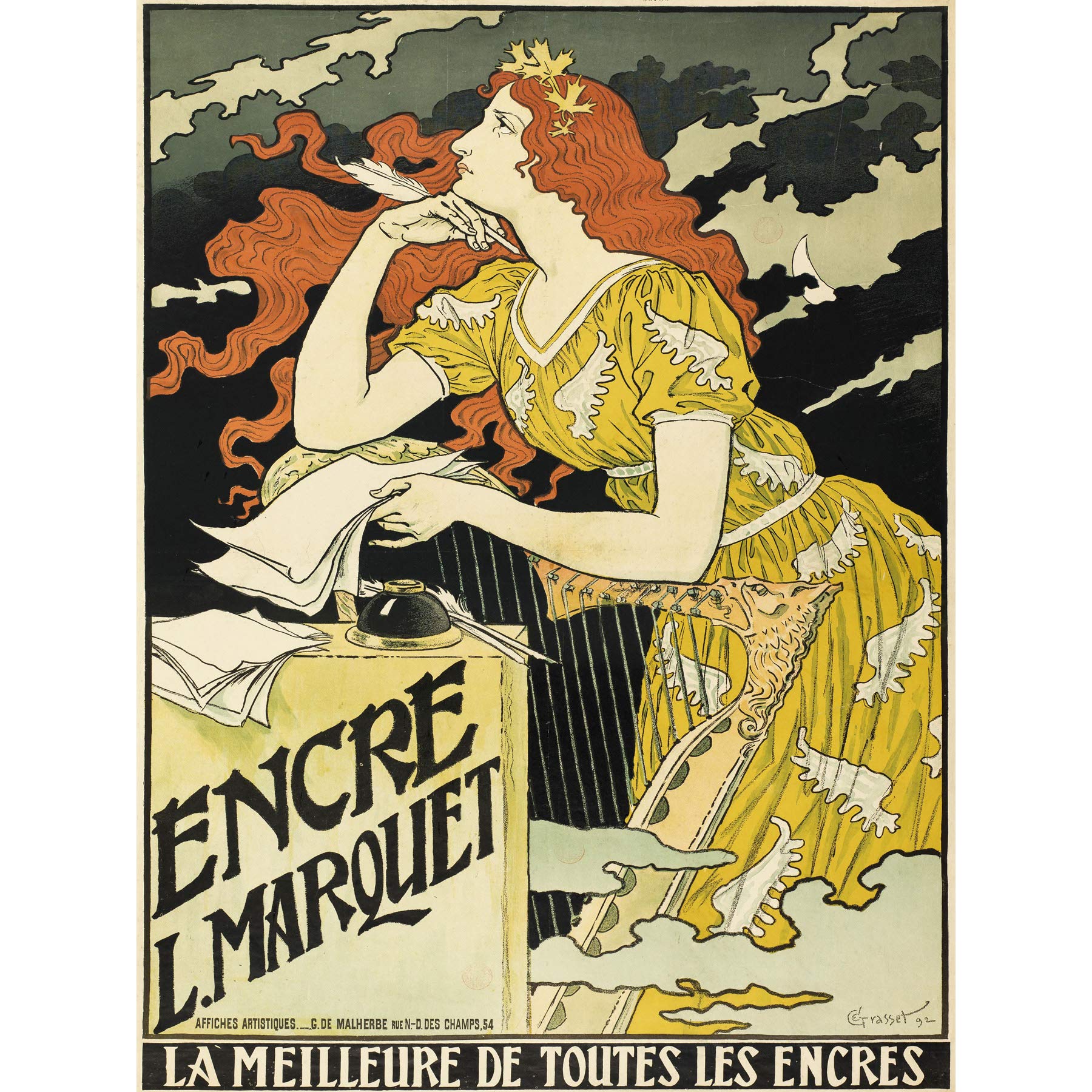 Grasset Marquet Ink Nouveau Vintage Advert Large Print Poster Wall Art Decor Picture