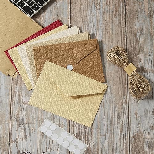Miniatura 7 de Tuhangcc Better Gift Office Products - Juego de papel de escritura y sobres con cuerda de yute de 4 x 6 pulgadas para escribir cartas, (20 mejores