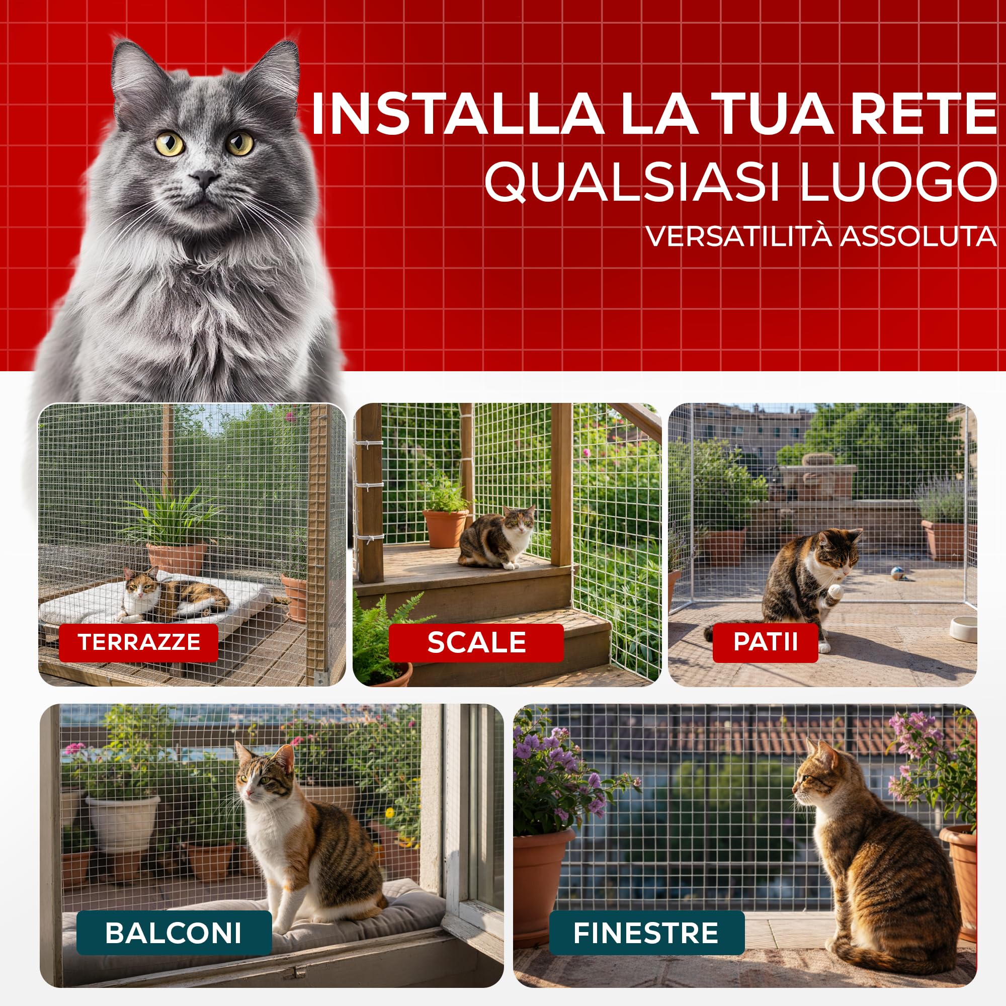 Rete per Gatti I Trasparente I 8x3m I Giocattolo Regalo I Rete per Gatti Balcone Trasparente I Rete Balcone per Gatti | Rete Protezione Balcone e Finestra per Gatti