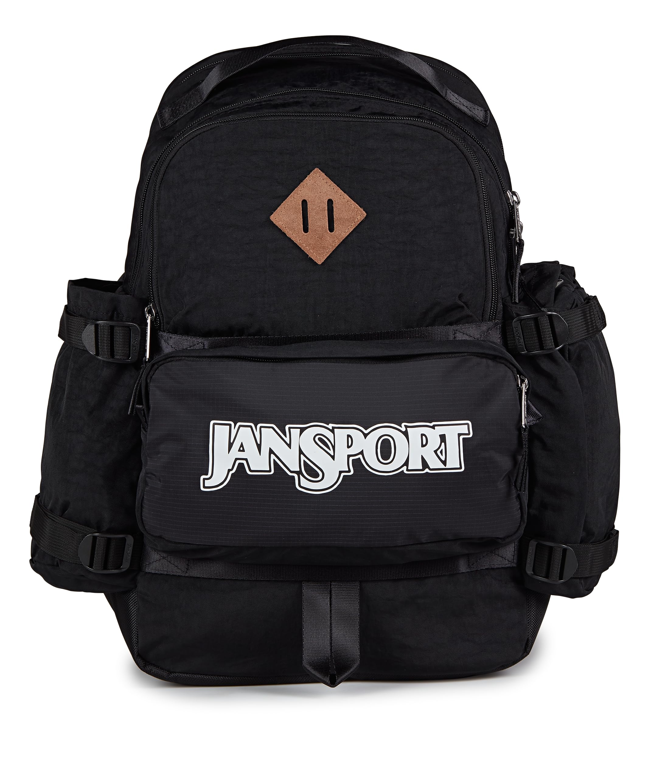 JanSport Seattle Pack – Durable Backpack with Main Compartment, Dual Water Bottle Pockets, Lined Laptop Sleeve, Black