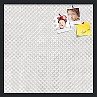 Vista 300 de PinPix Tablero de anuncios de corcho de 20 x 14 pulgadas. Este tablero decorativo enmarcado viene con diseño de círculos B W y un marco negro