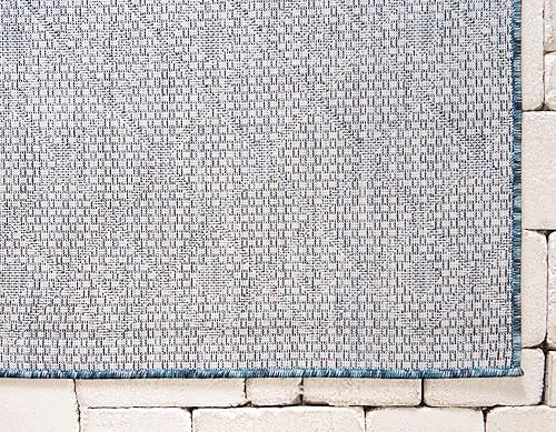 Miniatura 7 de Unique Loom Outdoor Trellis Collection - Alfombra de área con diseño de enrejado tribal (2 pies 2 pulgadas x 3 pies 1 pulgada, ovalada, azulmarfil)