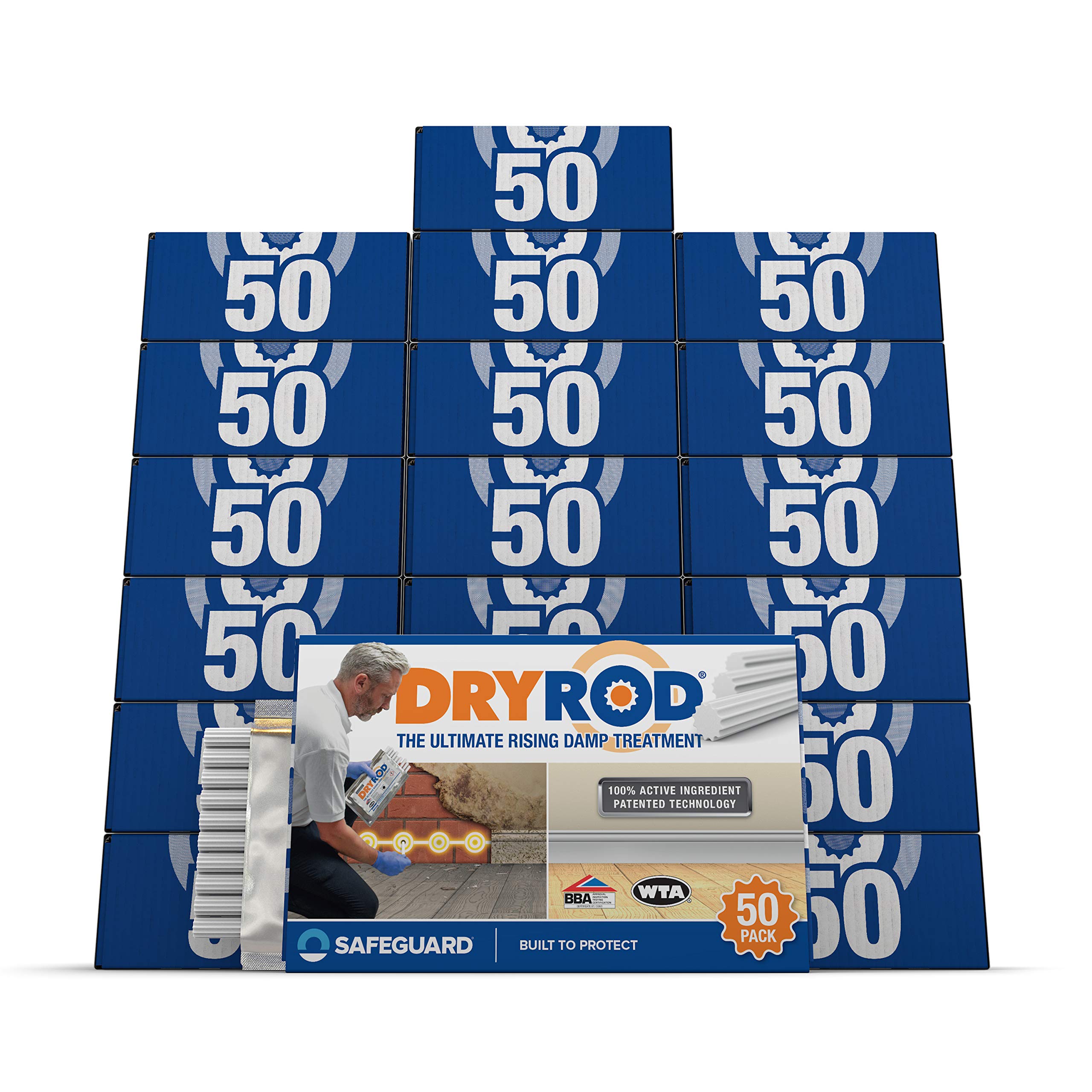 Dryrod DPC Damp Proofing Rods (50 Pack x 20) - Coverage 120m - BBA-Approved | Stronger Than DPC Injection Creams.BBA Approved Rising Damp Treatment in Walls.