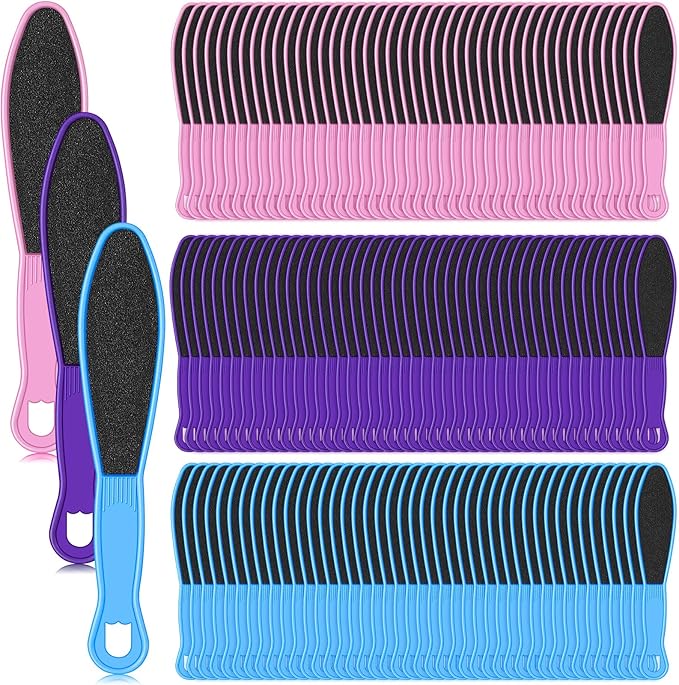 Norme 150 Pcs Foot File Plastic Handle Callus Remover for