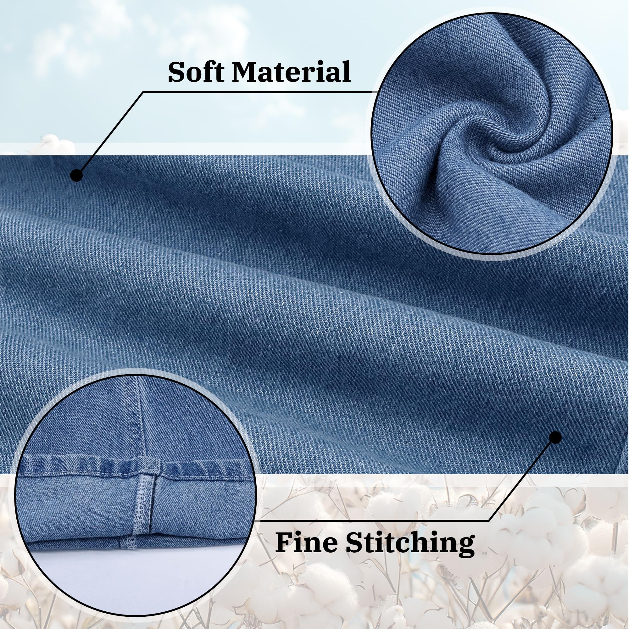 Jeans Filles Baggy Wide Leg Denim Pantalon avec Taille Élastique Jambes Larges Jean Loose Fit Pantalon Stretch Décontracté Bleu Denim Pants avec Poches Mode Streetwear pour Enfants 6-14 Ans