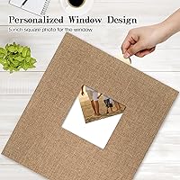 Vista 2 de potricher Álbum de fotos de lino de tapa dura de 4 x 6 pulgadas, 600 fotos, gran capacidad para la familia, boda, aniversario, bebé, vacaciones Caqui