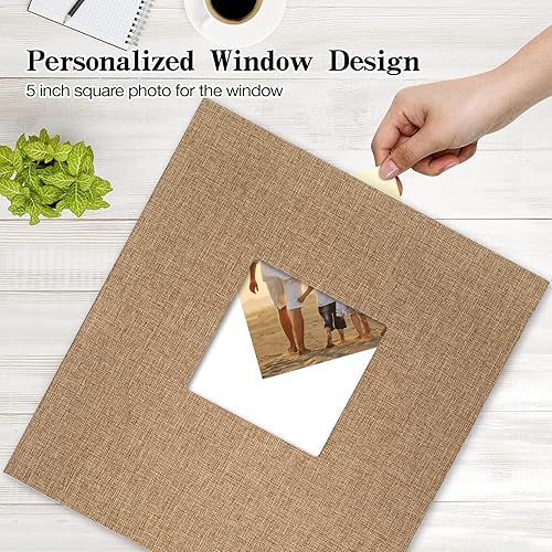 Miniatura 2 de potricher - Álbum de fotos grande para 600 fotos de 4 x 6 pulgadas, de tapa dura de lino con foto, familiar, para bodas, aniversarios, bebés o