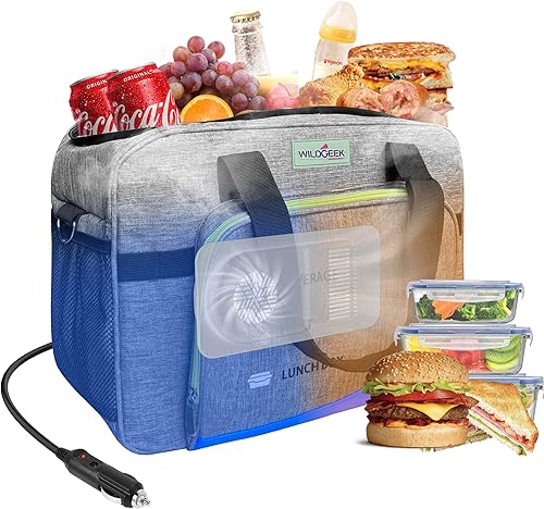 Miniatura 1 de 26Q - Bolsa térmica portátil para automóvil eléctrico con refrigeración activa, zonas duales y silenciosa de 38 dB, 3 capas aisladas de temperatura