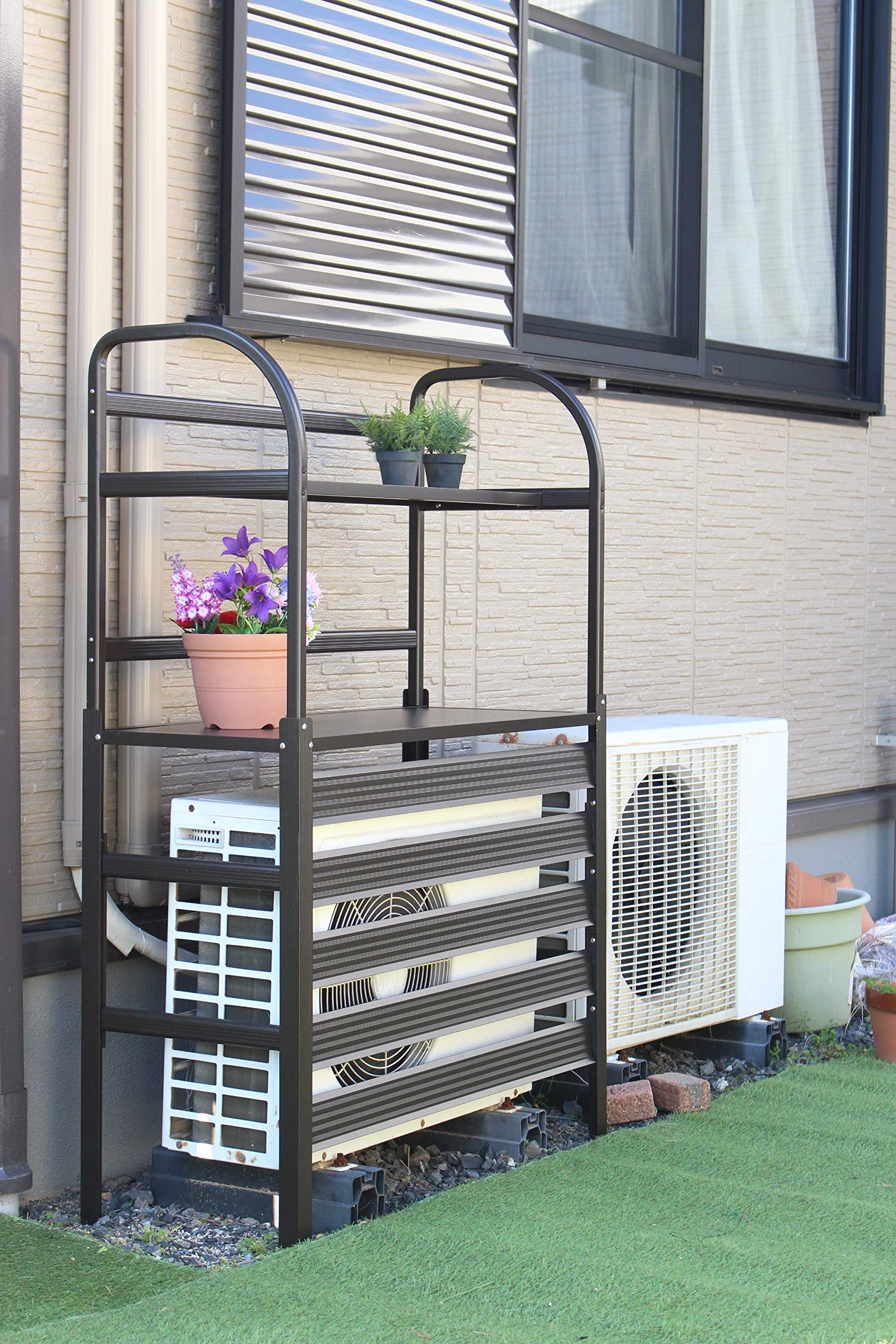 Amazon | リビングアウト(Living Out) アルミ製室外機カバー - ダーク