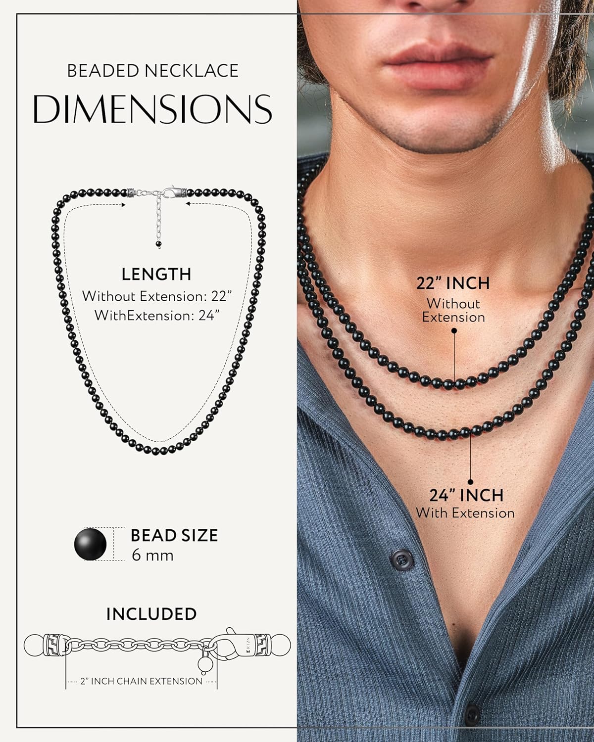 RTZN® Necklace for Men – Premium Artisan Handcrafted Authentic Stone Necklace