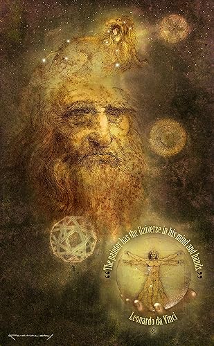 MASTERPIECE FRAMING + IMAGING Collage digital y cita de Leonardo da Vinci, El pintor = La pintura - Impresión inspiradora/filosófica (pequeño, solo