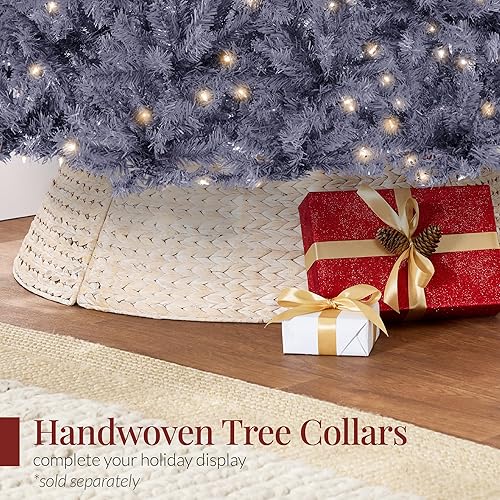 Miniatura 129 de Best Choice Products Árbol de Navidad negro preiluminado de 7.5 pies, decoración navideña completamente artificial para el hogar, oficina