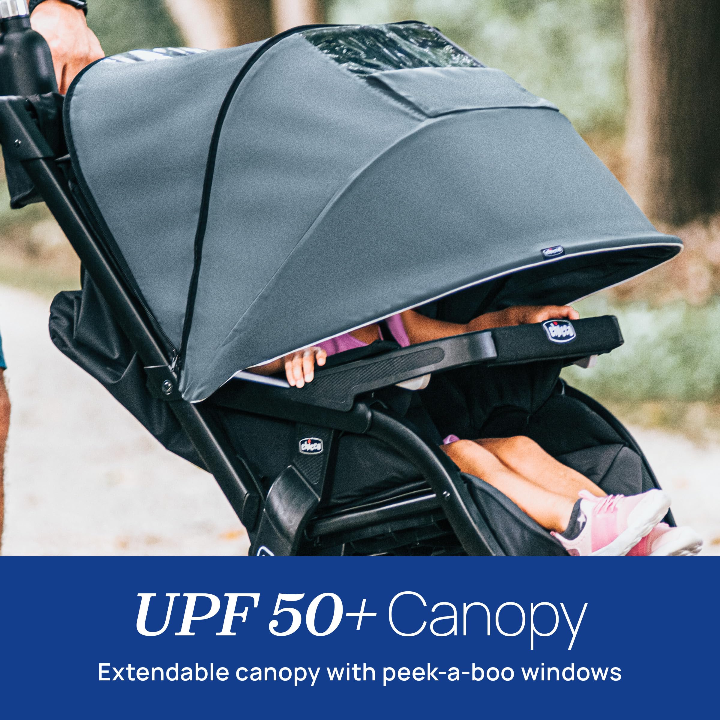 Chicco Activ3 Jogging Stroller Travel System, Includes Chicco KeyFit 30 Infant Car Seat with Base, Lightweight Aluminum Frame, Stroller and Car Seat Combo, Baby Travel Gear | Solar/Grey