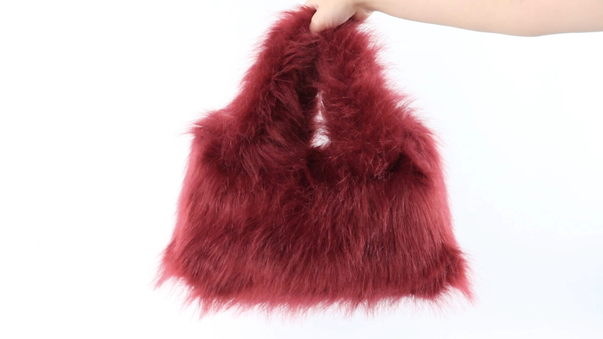 Bolso de mano de piel sintética peluda para mujer miniatura 6