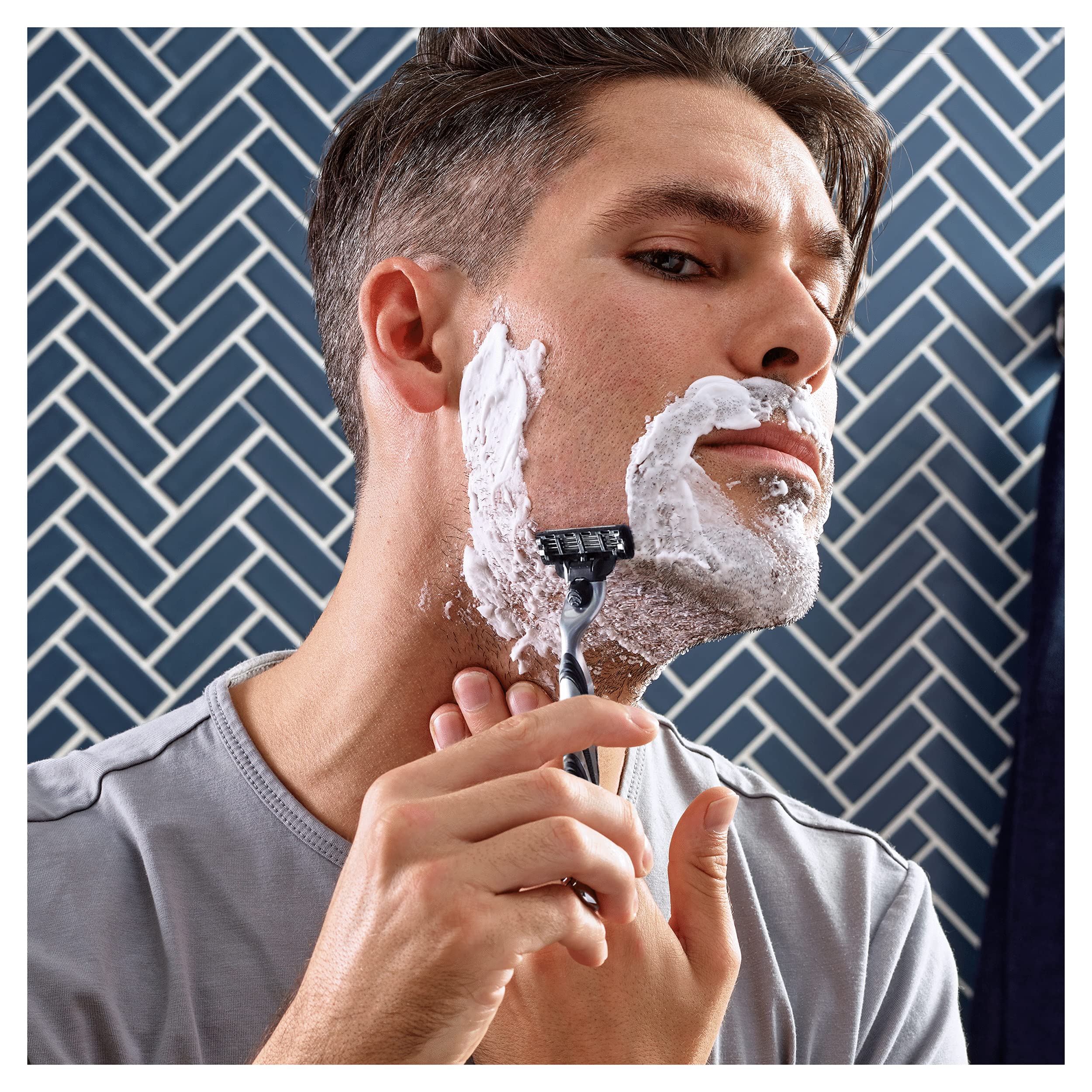 Gillette Mach3 Rasoio Da Uomo - 12 Lamette Di Ricambio, Realizzato Con Acciaio Di Precisione, Fino A 15 Rasature Per Lama