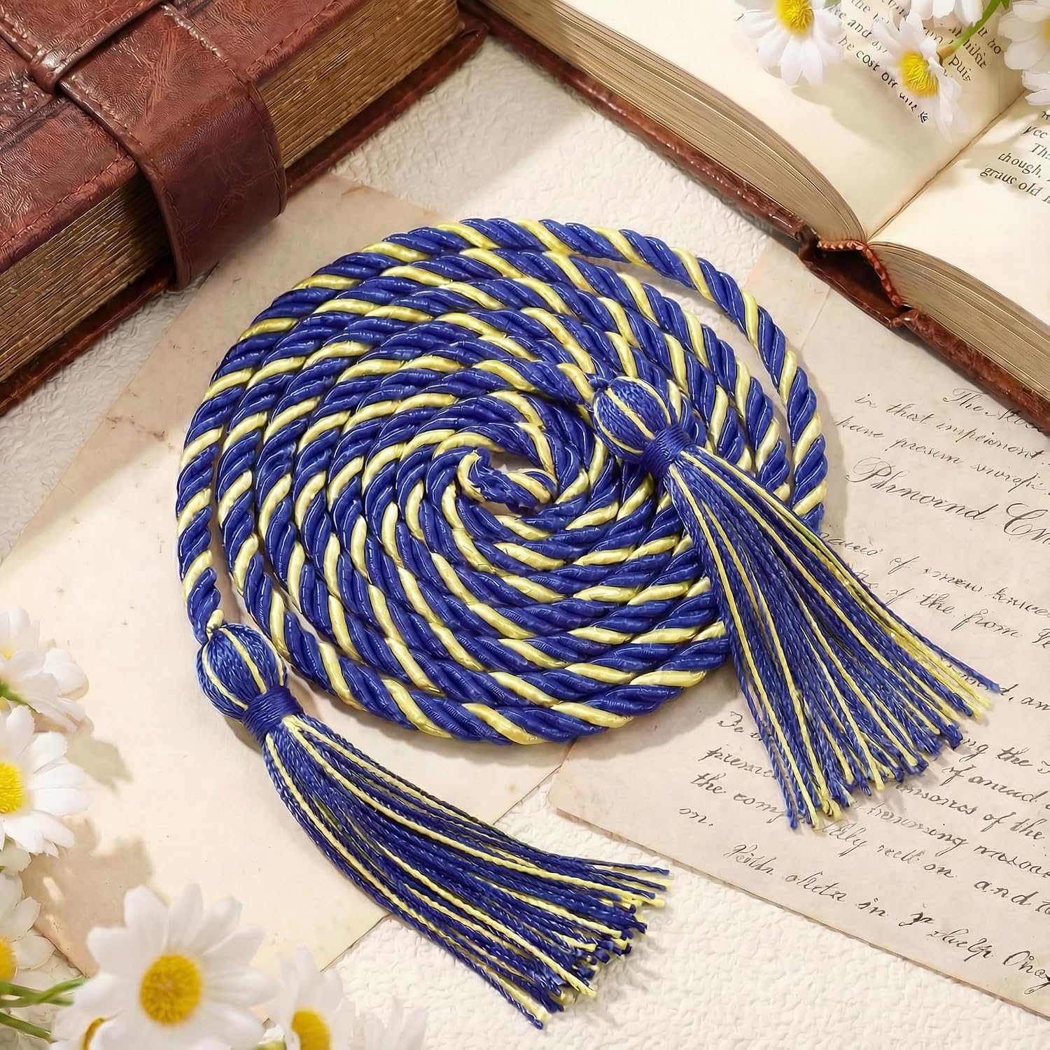 TFTAFAN 48 pcs Graduation Honor Cords Bulk 68" Grad Braided Honor Cord with Tassel for Commencement, Academic Achievements, School Ceremonies and Student Organizations (Royal Blue and Gold)