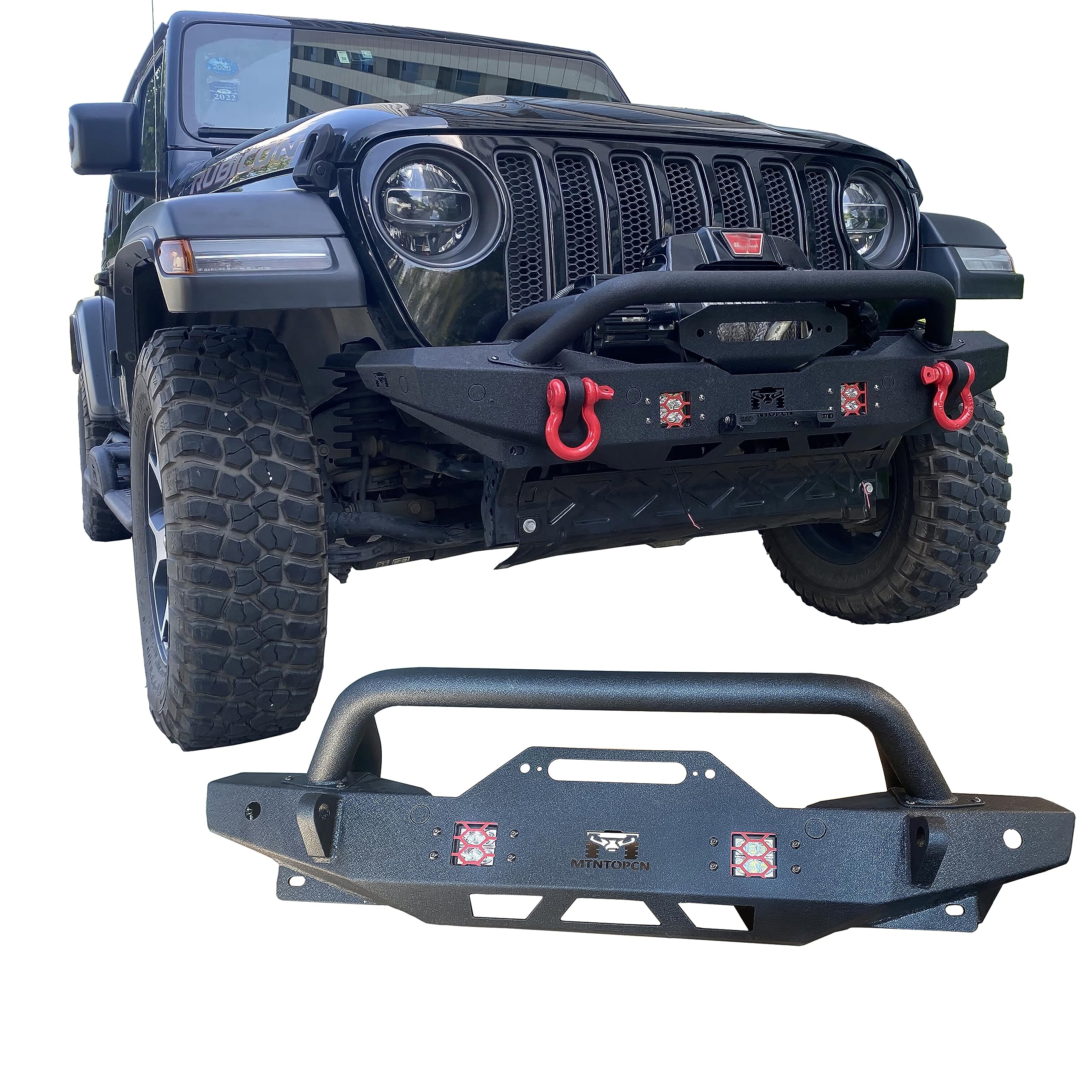 MTNTOPCN Front Stubby Bumper Compatible for 20072024 Jeep Wrangler