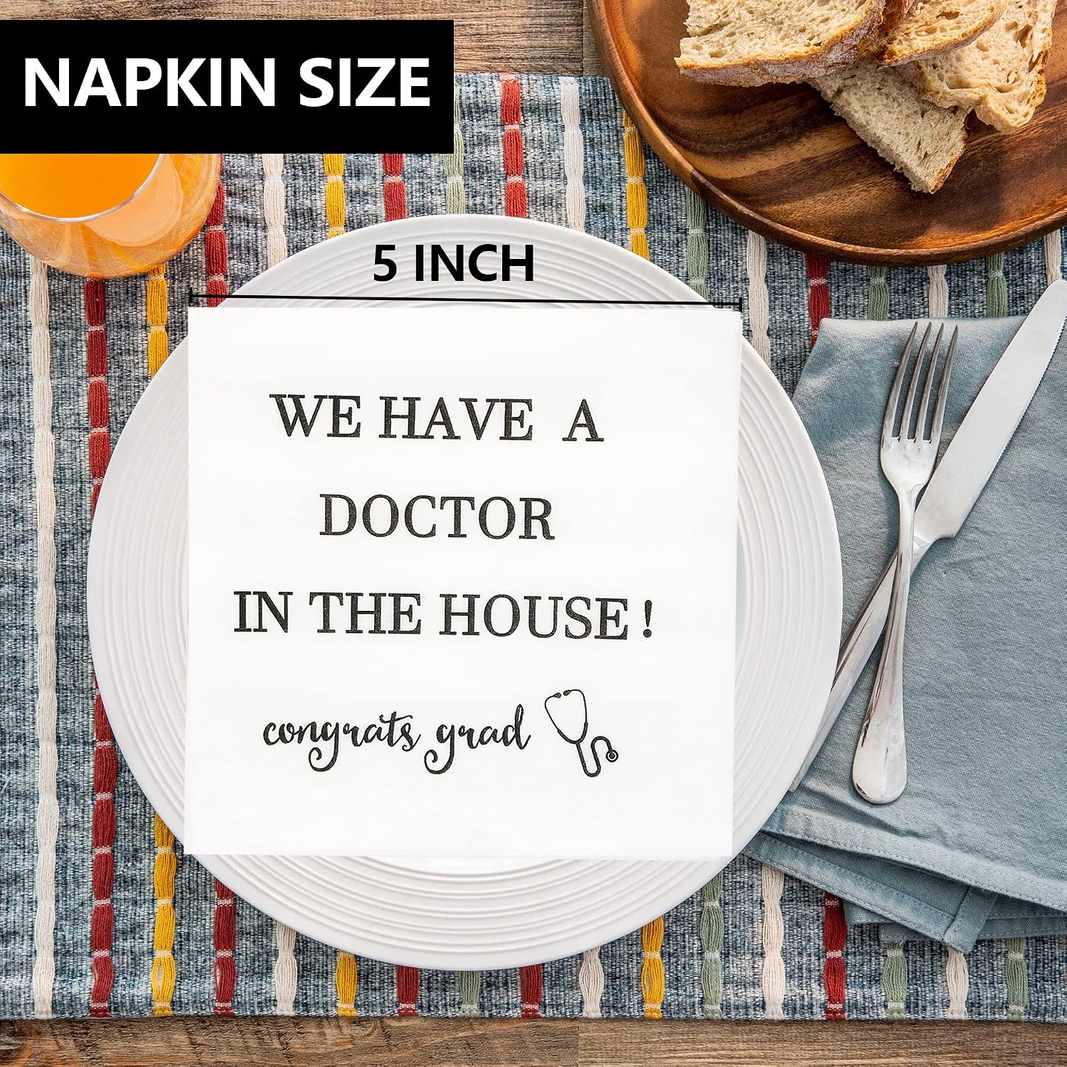 We Have A Doctor In The House Napkins, Doctor Graduation Napkins, Doctor Graduation Decorations Class of 2026, Medical School PHD Graduation Party Decorations 2026 (5 x 5 In, 50-Pack)