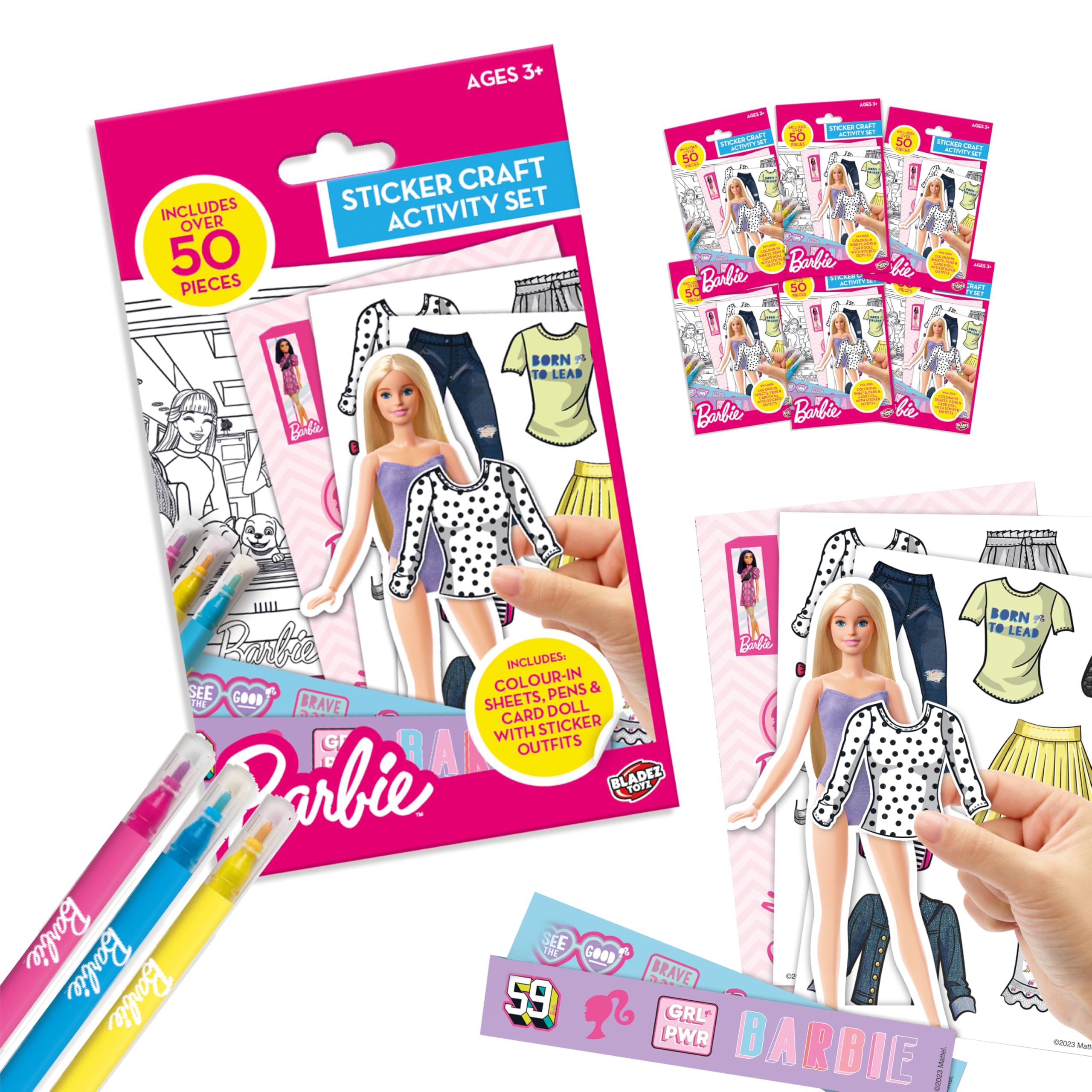 BLADEZ Barbie Toyz Sticker Activity Set - 1 Pack, 50pcs - Customizable Dolls & Stickers - Creative Accessories for Arts & Crafts