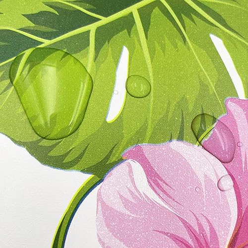 Miniatura 6 de SimpleLife4U Hawaii Flower Style Muebles Papel Autoadhesivo Estante Liner Maquillaje Joyería Gabinete Decoración 17.7 pulgadas Por 9.8 pies