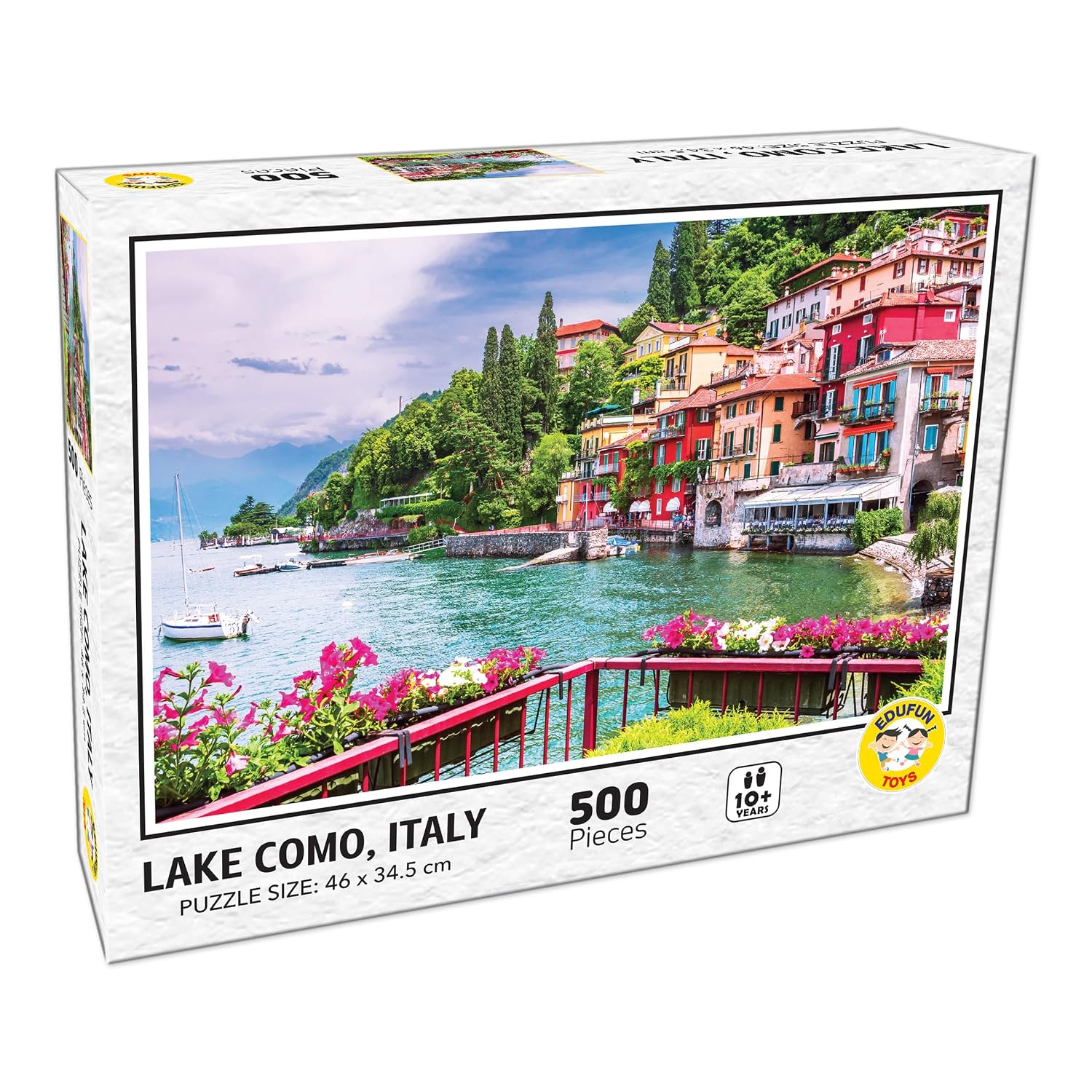 500 Piece Jigsaw Puzzle for Adults & Kids 10+ | Lake Como Italy Scenic Landscape Puzzle | Brain Games | Educational Puzzle Toy Gift | 46 x 34.5 cm After Assemble