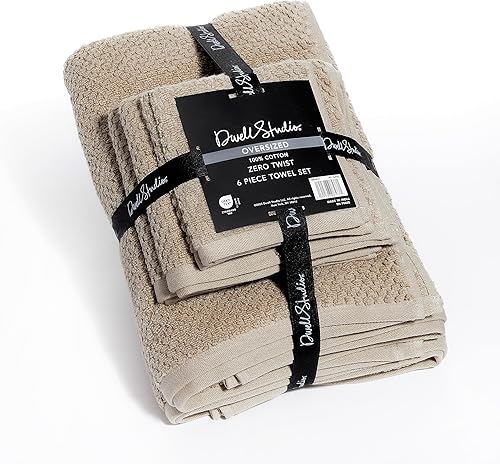 Miniatura 6 de Dwell Studio Wicker Park - Juego de 6 toallas de 100 % algodón ultra suave, 2 toallas de baño, 2 toallas de mano, 2 toallas pequeñas, algodón de