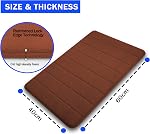 GVTECH Memory Foam Bath Mat, (1 Pack) Non-Slip Back, 40x60 cm Fleece Softness, Highly Absorbent, Bathroom Carpet, Super Soft Microfiber Bath Rug, Rectangle, Easy to Clean Mat, Purple