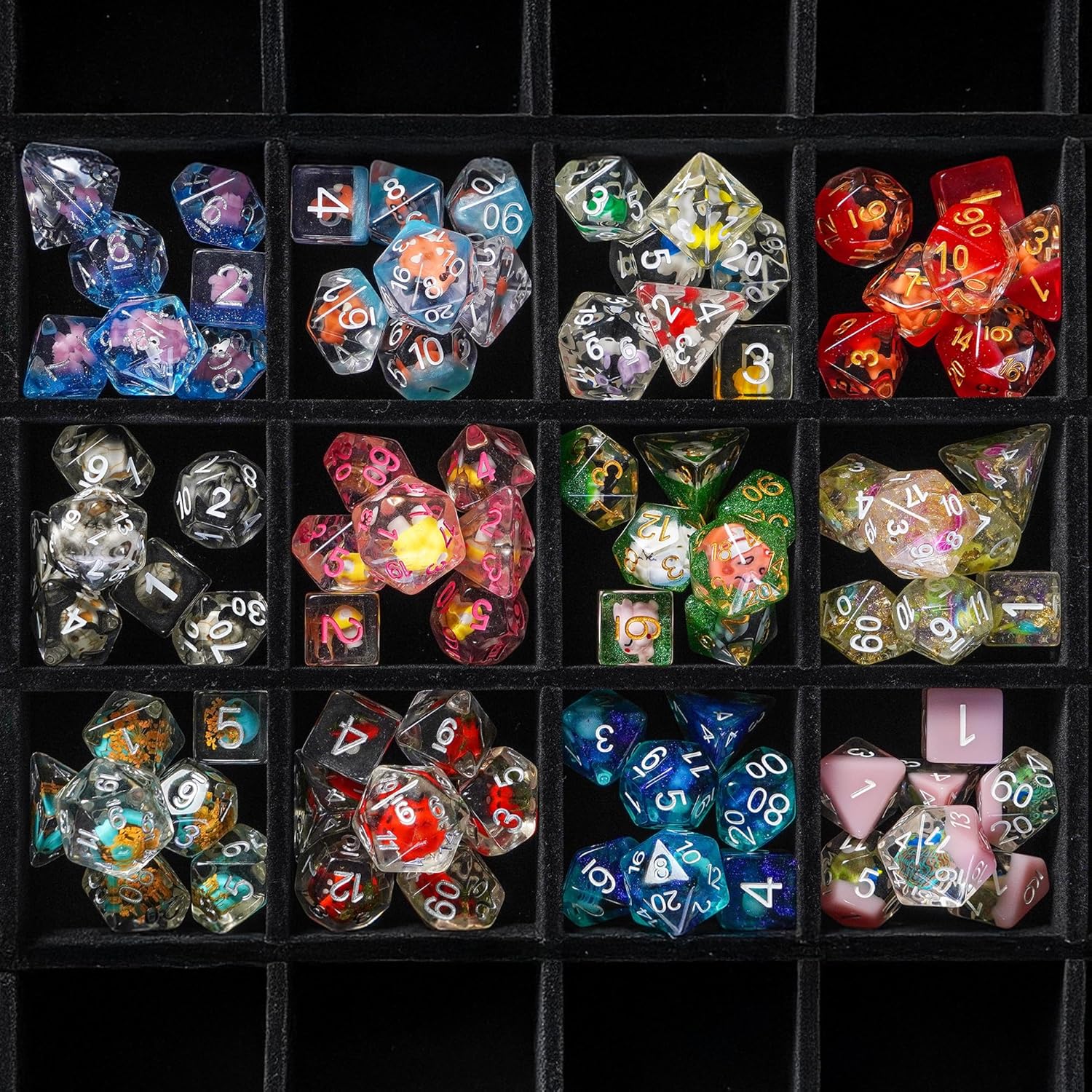 1985 Games Mystery Dice, Set of 7 Polyhedral Dice, Wide Range of Patterns, Gaming Dice, Suitable for Role Playing, Table Games (Pack of 6)