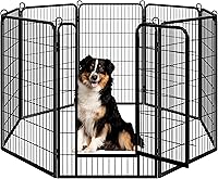 Vista 32 de Yaheetech Corralito para perros al aire libre, 32 pulgadas, 24 paneles, corral para perros para interiores, resistente, corral de ejercicio