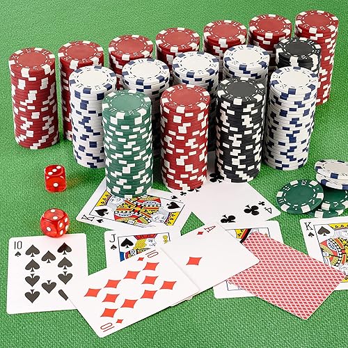 Miniatura 8 de LUOBAO Juego de fichas de póquer para Texas Holdem, Blackjack, con bolso de tela Oxford de alta resistencia, 0.41 oz (200 piezas rojas, 150 piezas