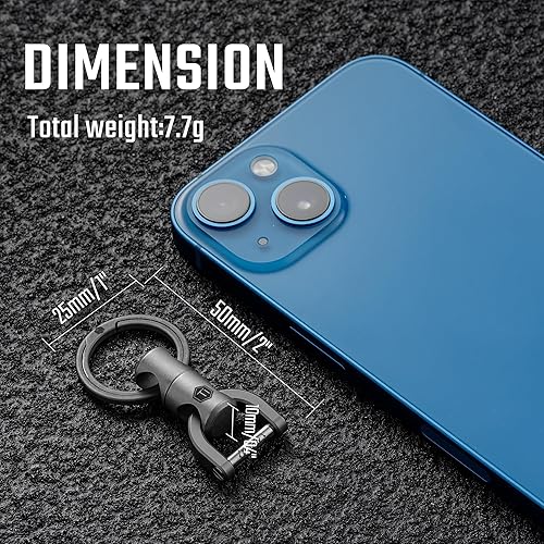 Miniatura 5 de KeyUnity KM13 Swivel Keychain with D Ring Key Shackle, Titanium Rotatable Key Organizer