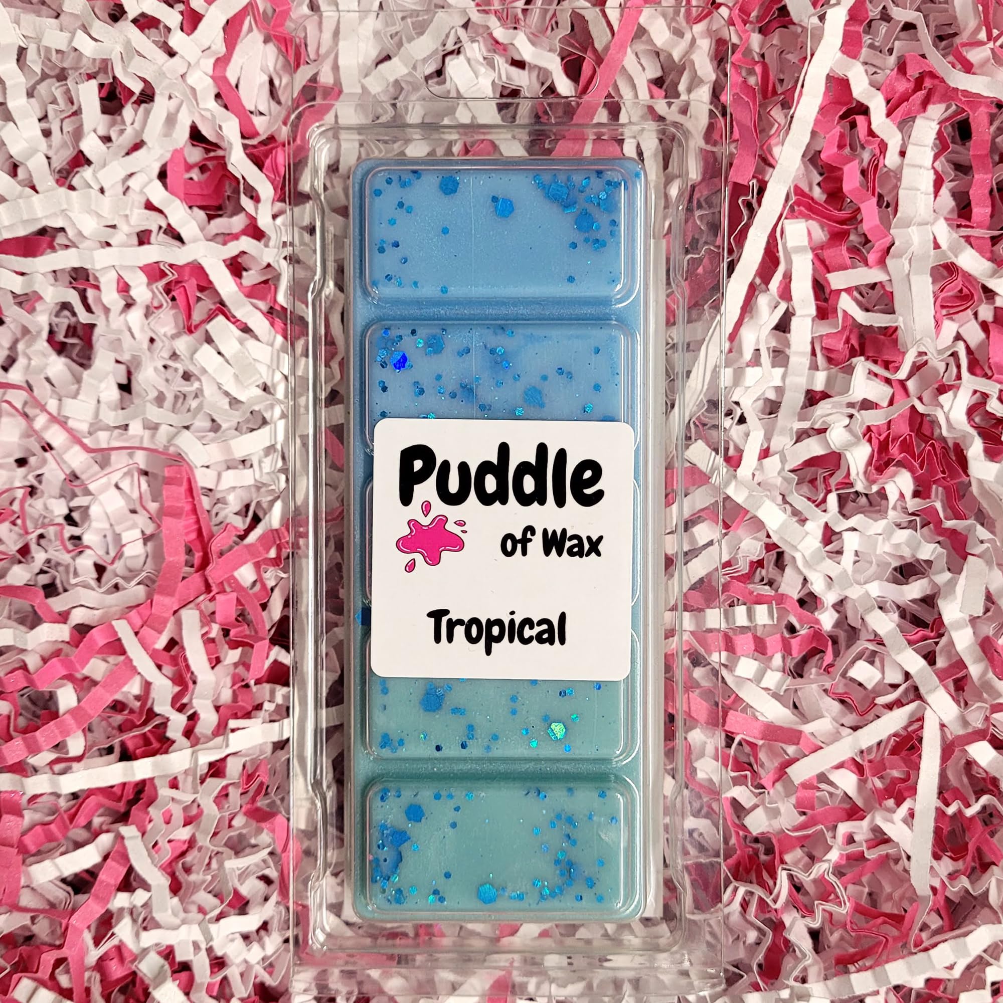 Puddle of Wax - Tropical Soy Wax Melt Snap Bar - 50g - Fruity Scent - Vegan Friendly - Made in the UK