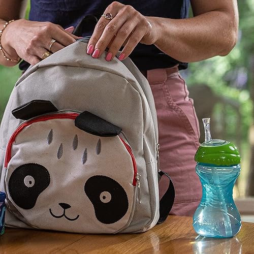 Vista 21 de Nuby Taza de 3 piezas antiderrames de fácil agarre con popote flexible, función Clik It Lock, niña, 10 onzas
