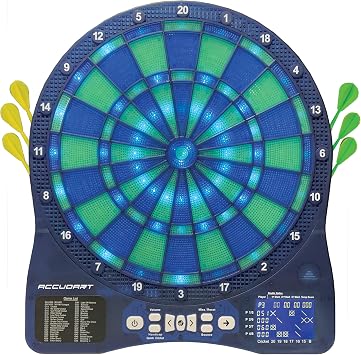 Accudart Light FX 2000 Electronic Dartboard with Vibrant LED Light Displays - Scoring Up to 4 Players - Includes 6 Soft Tip Darts