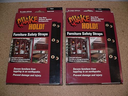 Quakehold! 4160 Juego de correas para muebles, color negro.