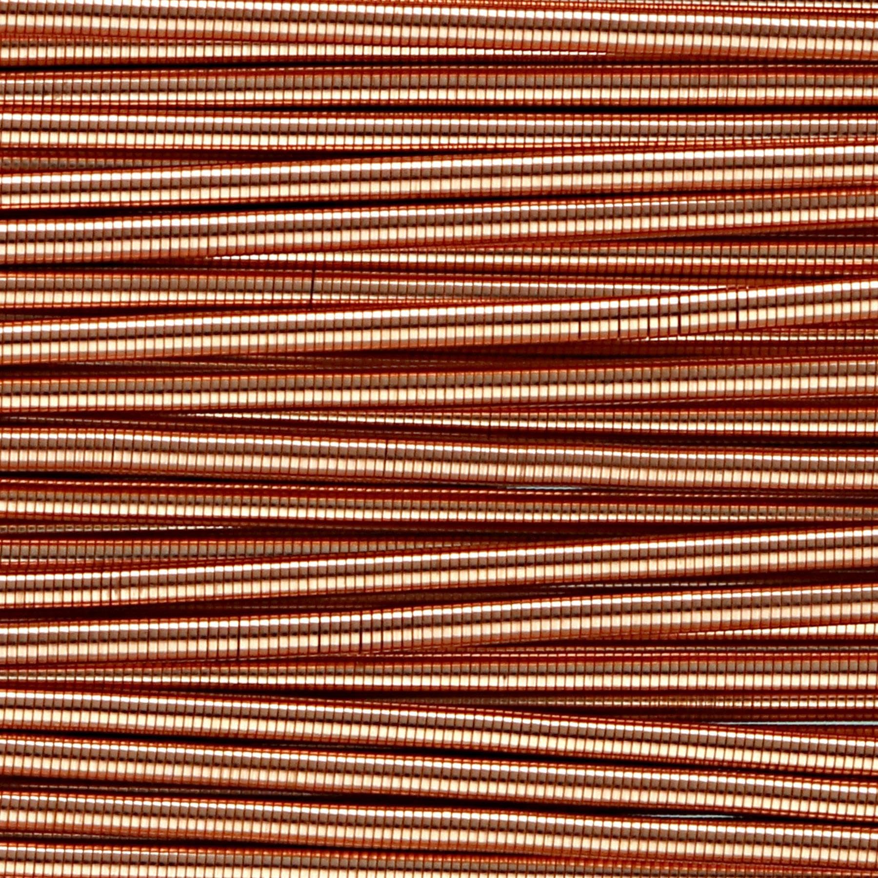 The Beadsmith Alambre francés – Color cobre – Tamaño mediano (0.9 mm de diámetro) – 16 pulgadas, lingotes, Gimp – Uso para ocultar alambre de cuentas junto a engarces y cierres