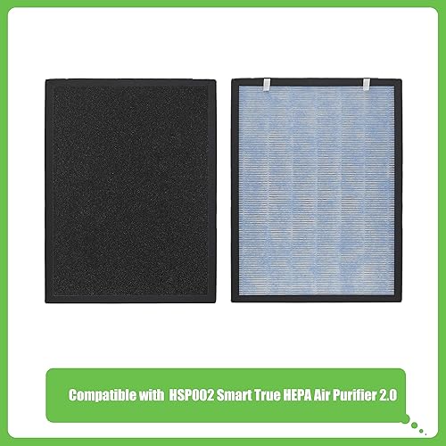 Miniatura 2 de Filtro de repuesto HSP002, compatible con HSP002 Smart True HEPA purificador de aire 2.0 (HSP002 filtro 2 unidades)
