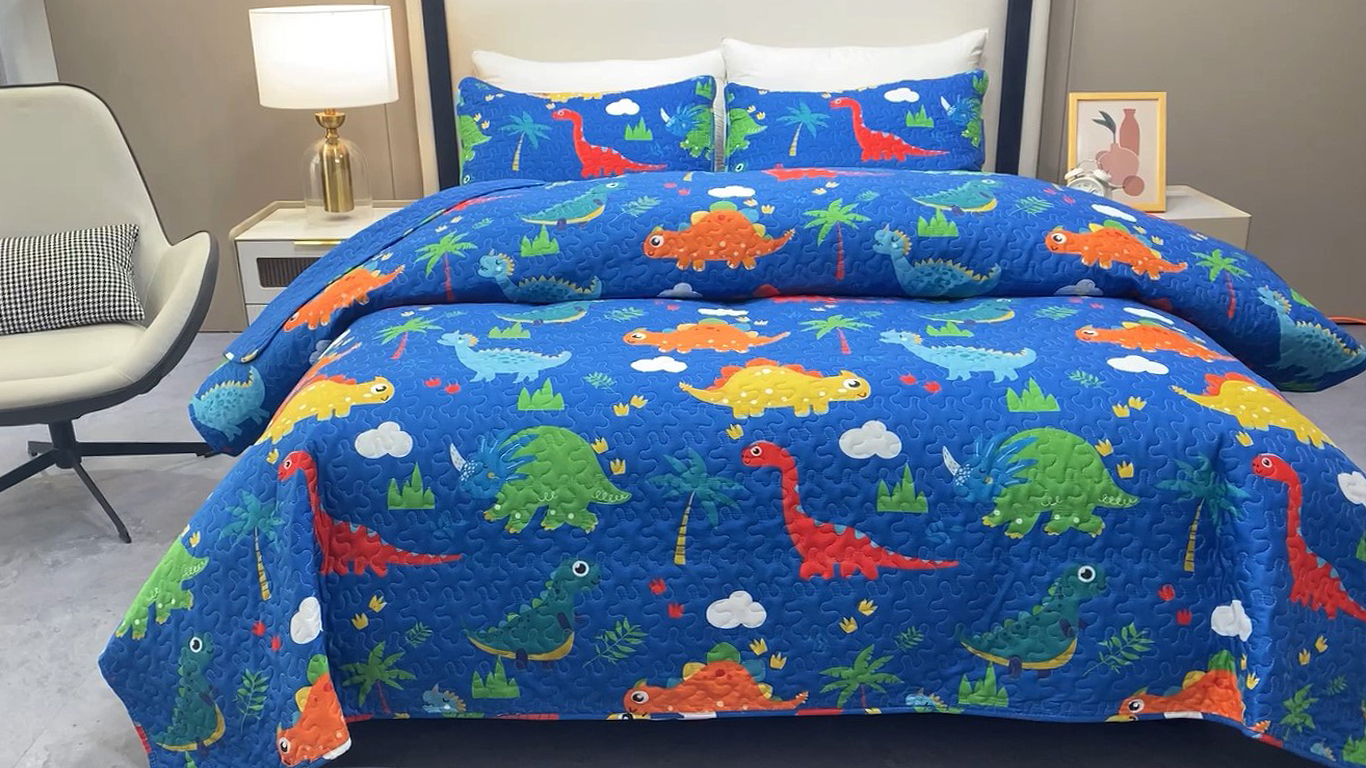 Juego De Edredón De Dinosaurio Para Niños, Juego De Ropa De Cama De Dinosaurios De Dibujos Animados Para Niños Y Niñas, Lindo Edredón Colorido De Dinosaurios, Decoración De Animales De La