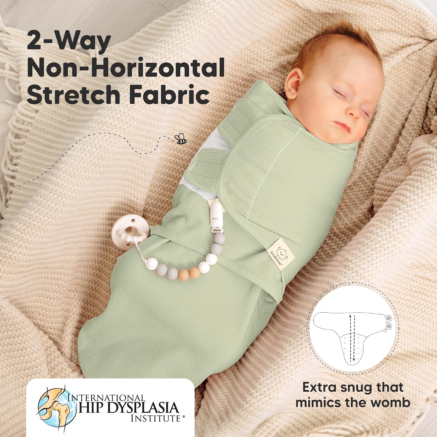 3-Pack Organic Swaddles for Newborns, Baby Sleep Sacks 0-3 Months - Baby Swaddle Wrap, Newborn Wearable Blanket, Infant Sleep Sack for Girls, Boys, Soft & Snug, Large Hook & Loop Closure (Willow)