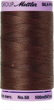 Mettler Silk-Finish Solid Cotton Thread, 547 yd/500m, Friar Brown