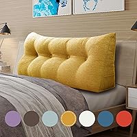 Vista 5 de homecozy Almohada de cabecera de cuña para dormitorio, almohada de lectura, soporte de espalda para sentarse en la cama, cojín lumbar