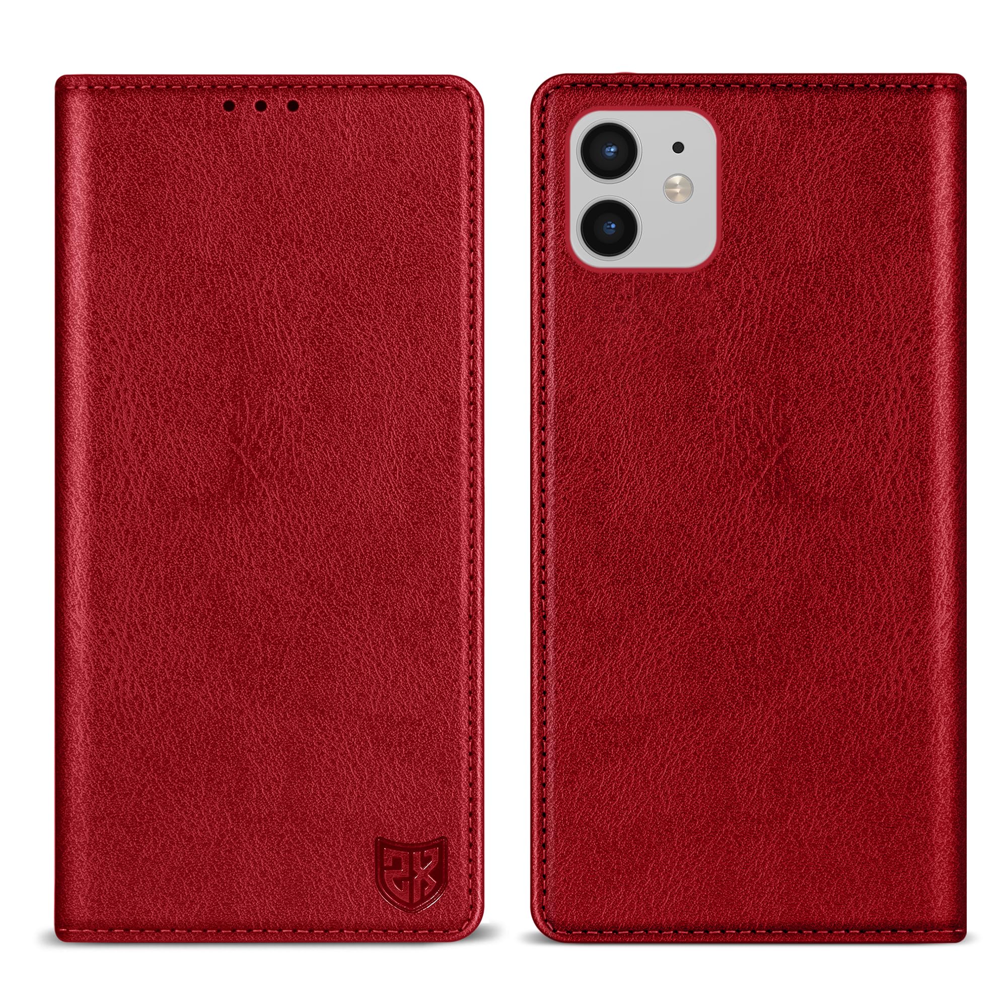 ZZXX for iPhone 12/12 Pro Wallet Case with [RFID Blocking] Card Slot Stand Strong Magnetic Leather Flip Fold Protective Phone Case for iPhone 12/12