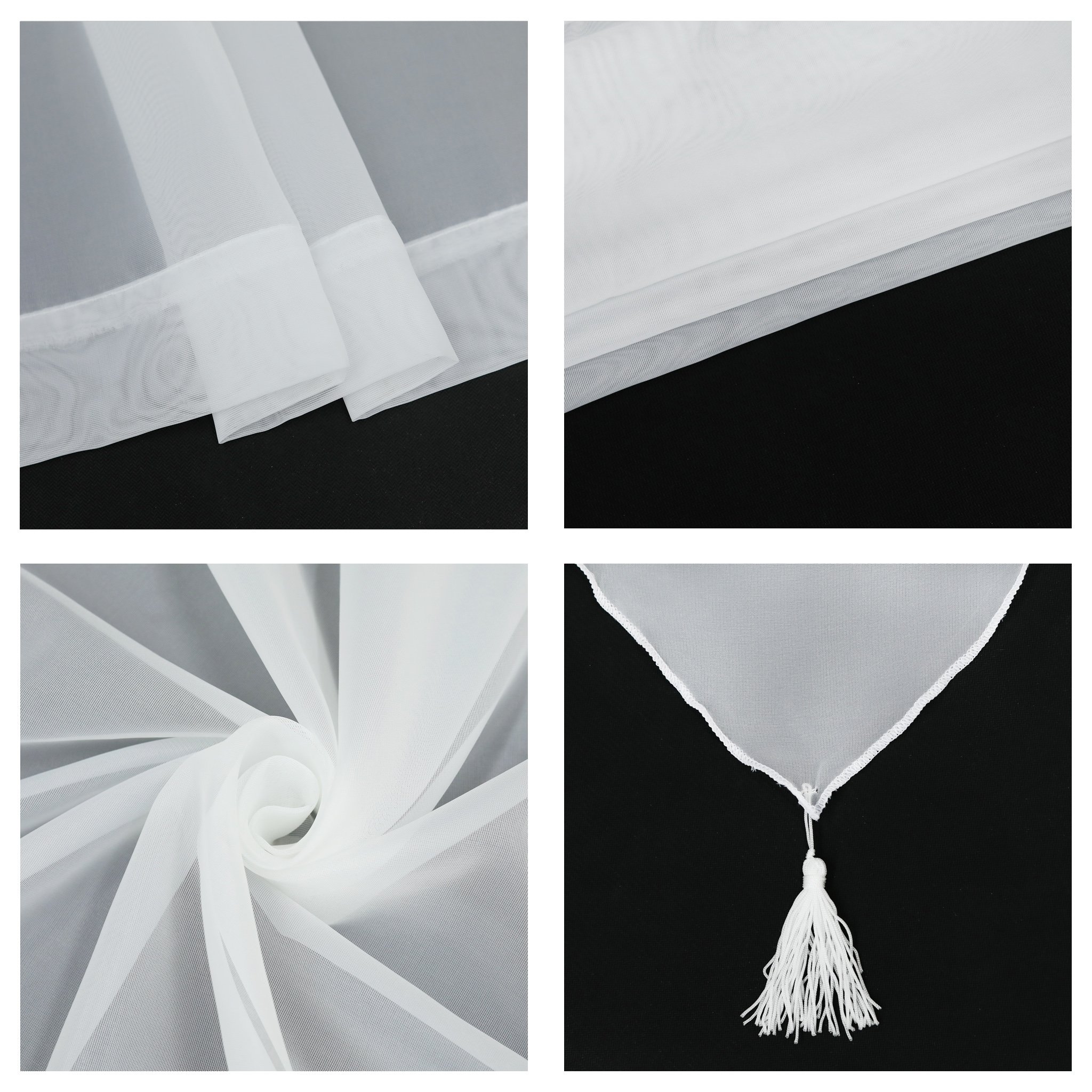 Joyswahl Cortina De Voile "León" Con Barra De Tracción, Moderna