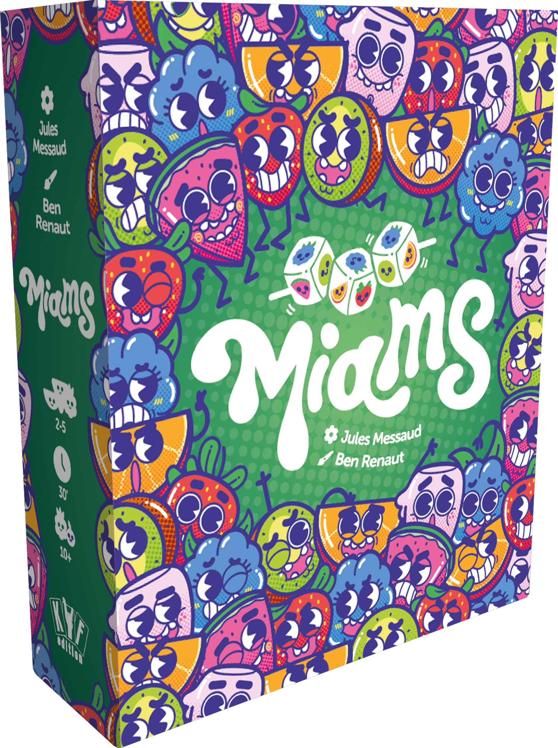 Asmodee - Miams - KYF Éditions - Jeu de dés Roll & Write - Combinaisons de Fruits - dès 10 Ans - 1 à 5 Joueurs - 30 Min - Version Française