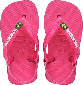 Chinelo Havaianas New Baby Brasil Logo Rosa Flux 20