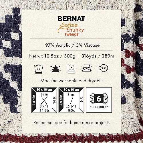 Miniatura 10 de Ovillo sólido Bernat Softee Chunky, otro, Mezclilla descolorida, Paquete de 1