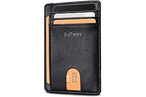 EcoVision Slim Minimalist Front Pocket RFID Blocking Leather Wallets for Men and Women