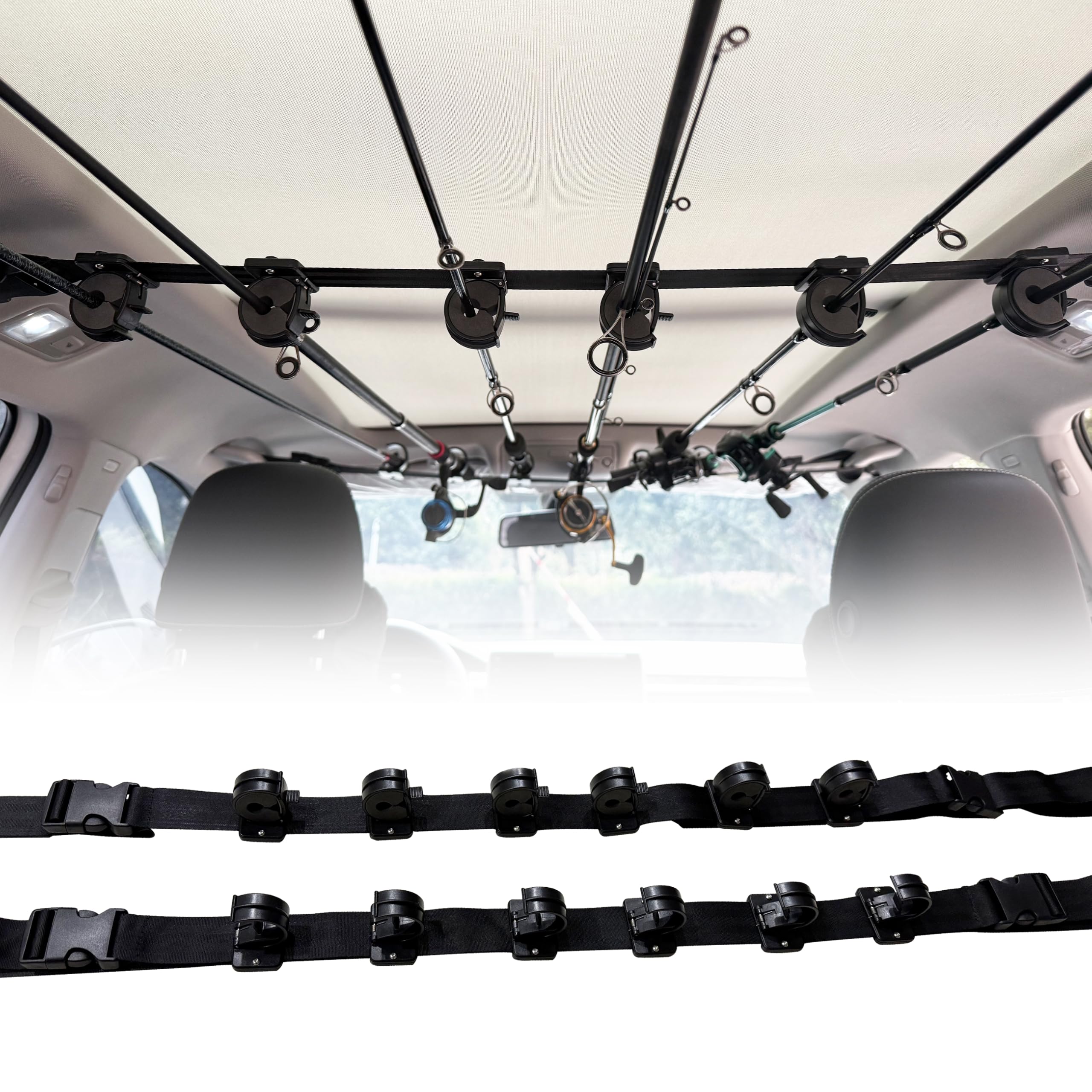 Jorazor Fishing Rod Holder for Car,Fishing Pole Holder for Car,Fishing Pole Storage Inside Carrier Racks for SUV/Wagons/Van/Jeep/Truck : Sports & Outdoors