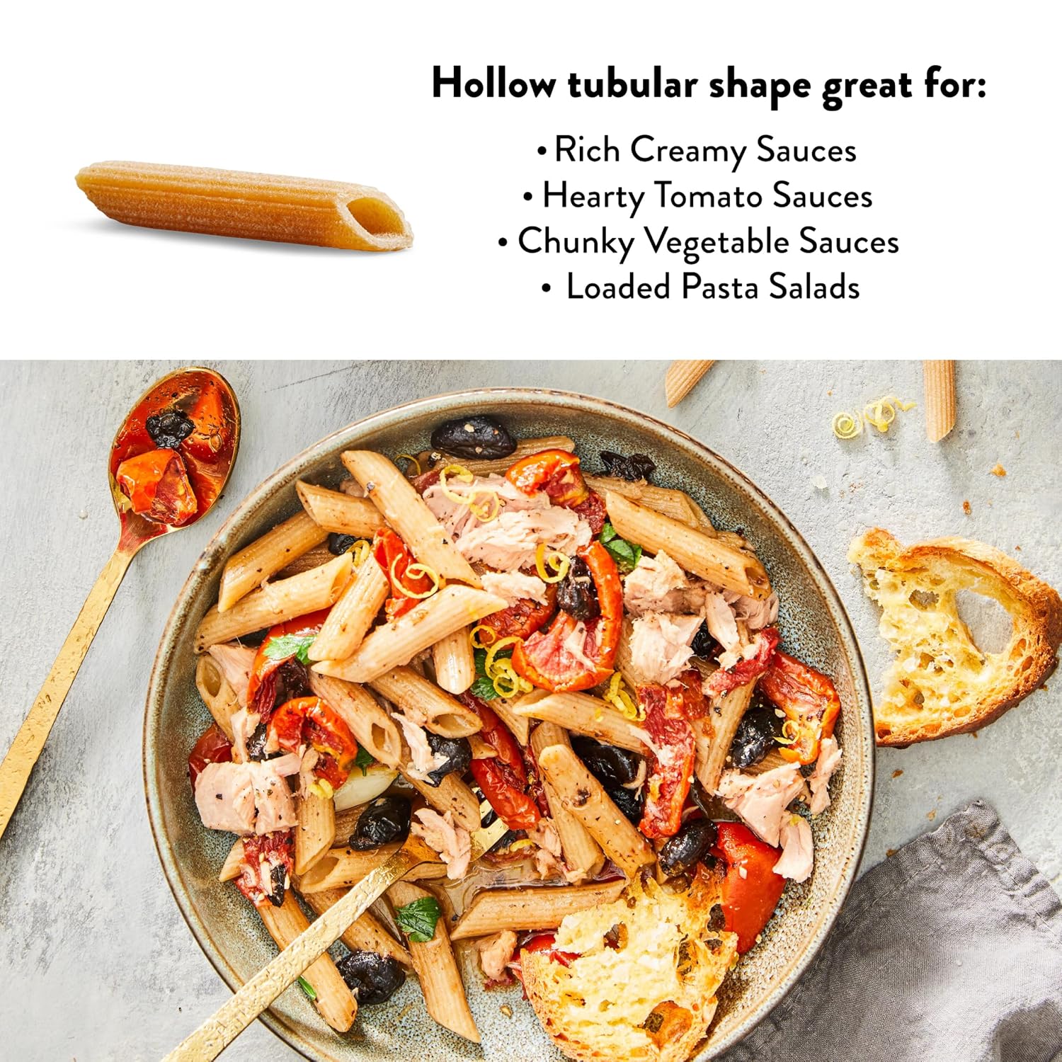 DeLallo Whole Wheat Penne Pasta, 1 Pound Bag, (7 Pack), 100% Certified Organic, Made in Italy, Whole Grain, Bronze Cut, Made with Only Durum Wheat Semolina Flour, Kosher, Vegan